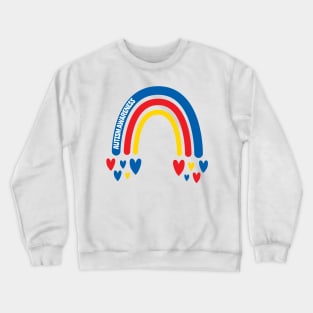 Autism Awareness Rainbow with hearts Crewneck Sweatshirt